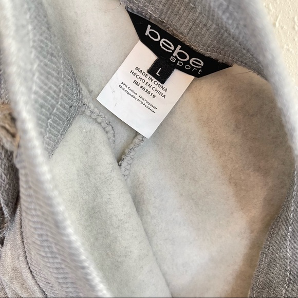 BEBE Sport Glitter Logo Stripe Heather Grey Joggers/Sz:L/NWT - Picture 12 of 12